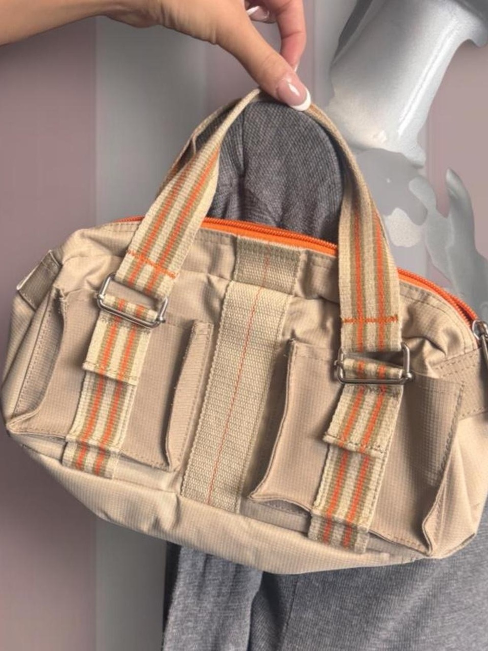Reebok Y2K Beige/Orange Mini Sporty Purse
